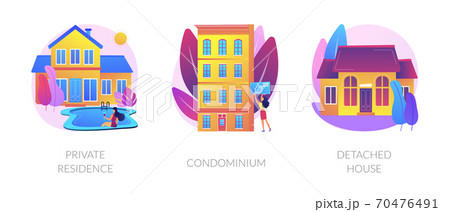 Single family home abstract concept vector illustrations. 70476491