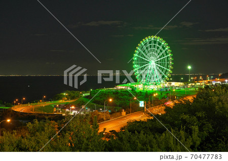 【淡路SA (下り) (夜景)】 撮影場所：淡路SA (上り) 兵庫県淡路市岩屋 70477783