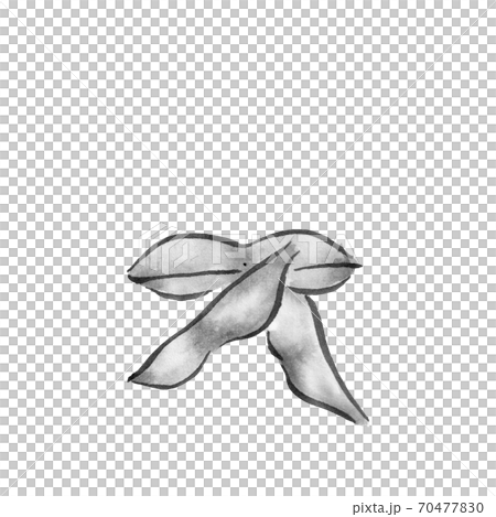 枝豆 墨の手描き野菜イラスト のイラスト素材 70477830 Pixta