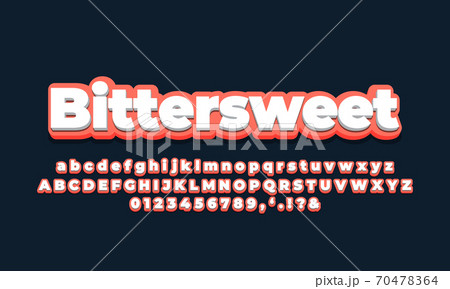 orange modern light with white 3d  font effect or text styles design 70478364