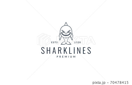 baby shark smile cute line logo vector illustration design baby shark smile cute line logo vector illustration design 70478415
