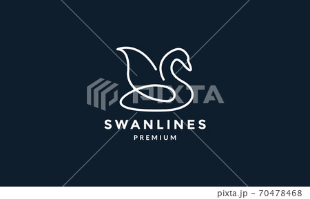 bird swan or goose line unique minimalist logo vector illustration design 70478468