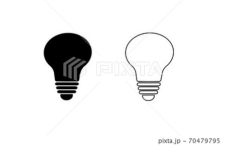 電球のアイコン(塗ありと線画) 電球のアイコン(塗ありと線画) 70479795