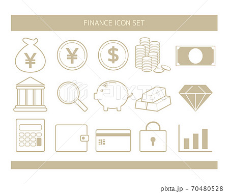 金融 銀行系のベクターイラストセット お金アイコン のイラスト素材