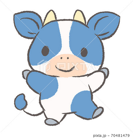 ゆるい牛のイラスト げんき のイラスト素材