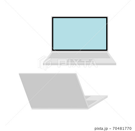 ノートパソコンの裏表のベクターイラスト 70481770