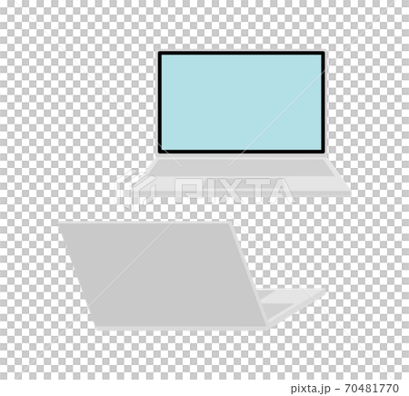 ノートパソコンの裏表のベクターイラスト 70481770