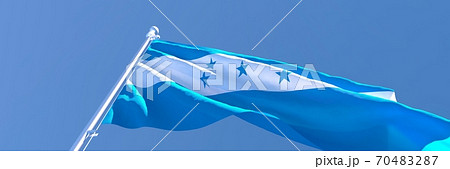 3D rendering of the national flag of Honduras waving in the wind 3D rendering of the national flag of Honduras waving in the wind 70483287