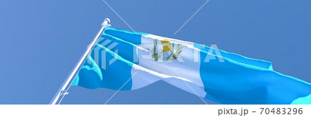 3D rendering of the national flag of Guatemala waving in the wind 70483296