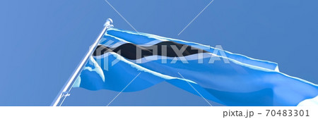 3D rendering of the national flag of Botswana waving in the wind 70483301