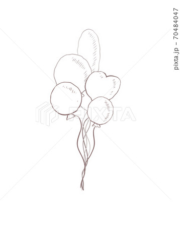 Vector sketch illustration of cartoon balls with hatching. Festive birthday decoration element. The object is separate from the background. Scribble drawing Vector sketch illustration of cartoon balls with hatching. Festive birthday decoration element. The object is separate from the background. Scribble drawing 70484047
