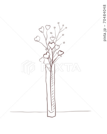 Pencil sketch of vertical vase with bouquet of herbs and branches with berry on white background. Spring romantic herb. Vector rustic illustration Pencil sketch of vertical vase with bouquet of herbs and branches with berry on white background. Spring romantic herb. Vector rustic illustration 70484048