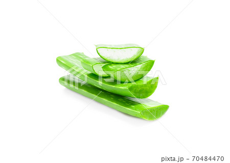 Aloe Vera sliced isolated on white background. Aloe Vera sliced isolated on white background. 70484470