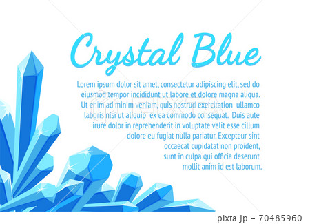 Ice crystal corner with text. Banner design with blue crystals. Vector illustration 70485960