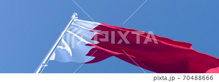 3D rendering of the national flag of Qatar waving in the wind 3D rendering of the national flag of Qatar waving in the wind 70488666