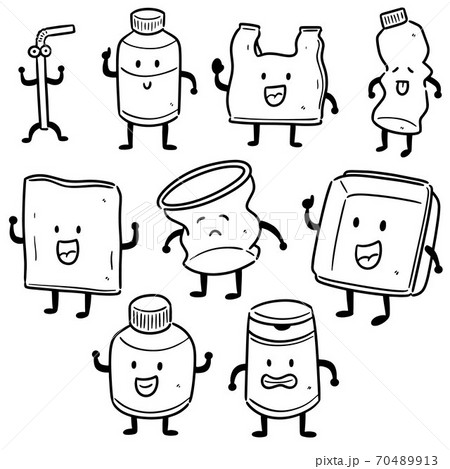 vector set of recycle item cartoon 70489913