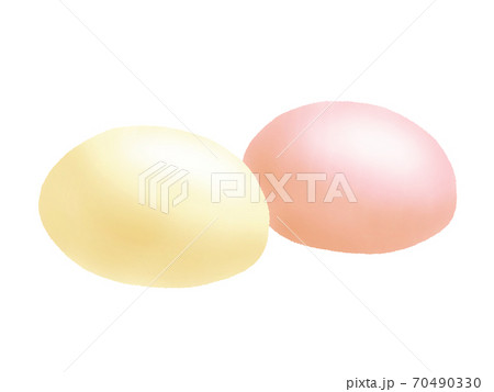 紅白饅頭 主線なし のイラスト素材