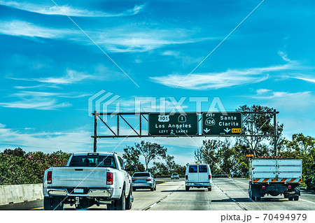Traffic in 101 freeway in Los Angeles 70494979