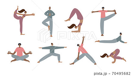 Yoga studio asana pose people vector illustration 70495682