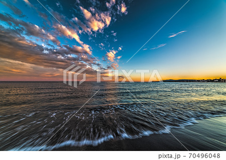 Colorful sunset in Alghero shore 70496048