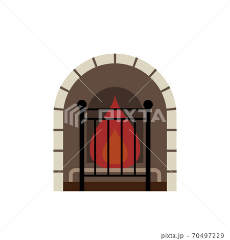 暖炉のイラストのイラスト素材