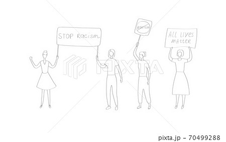 Rally against racism. Protest movement against 70499288