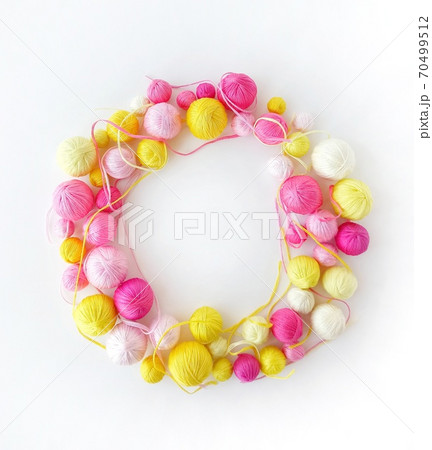 Color yarn for knitting, knitting needles and crochet hooks. 70499512