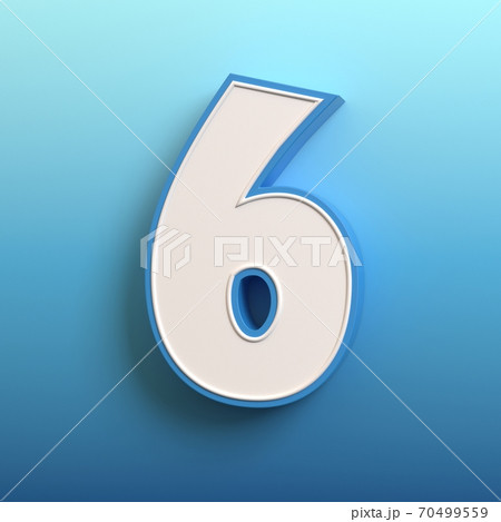 Cartoon 3d Font 3d Rendering Number 6のイラスト素材