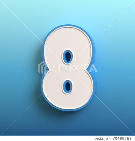 Cartoon 3d font, 3d rendering, number 8 70499563