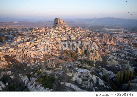 Sunset in Ortahisar, Cappadocia, Turkey. 70500348