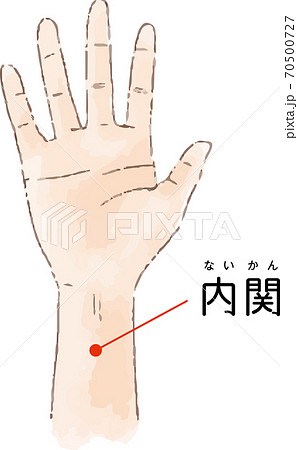 ツボ・経穴「内関」の手描き風イラスト 70500727