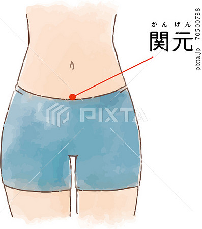 ツボ・経穴「関元」の手描き風イラスト 70500738