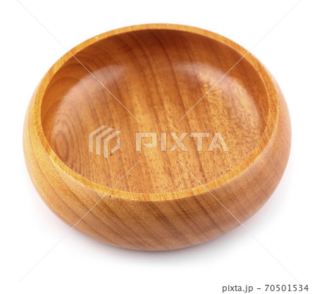 Wooden bowl isolated on white background 70501534