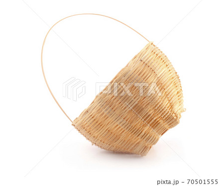 vintage weave wicker basket isolated on white background vintage weave wicker basket isolated on white background 70501555