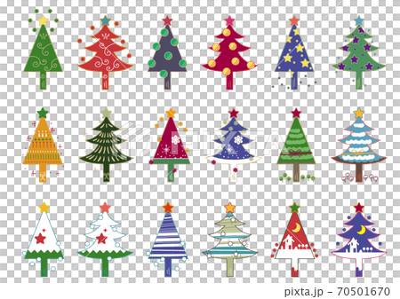 さまざまなクリスマスツリー　イラスト 70501670