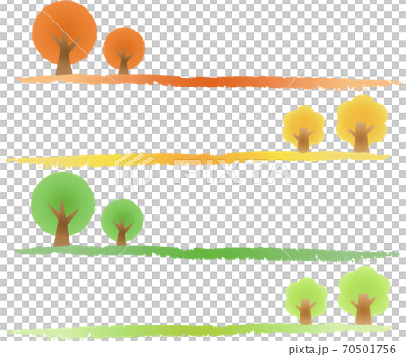 Hand-painted tree line material - Stock Illustration [70501756] - PIXTA