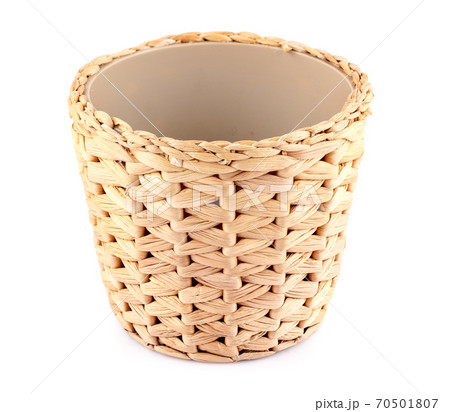vintage weave wicker basket isolated on white background vintage weave wicker basket isolated on white background 70501807