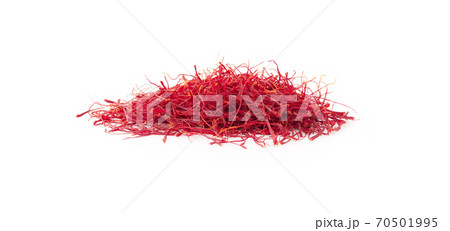 saffron threads an isolated on white background 70501995