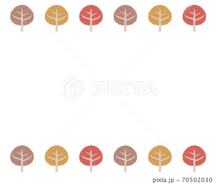 並木の秋フレーム-白バック 70502030