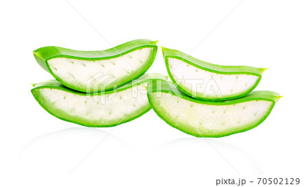 Aloe vera sliced isolated on white background 70502129
