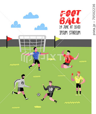 Soccer Cartoon Players Doodle. Football Player Soccer Cartoon Players Doodle. Football Player 70502236