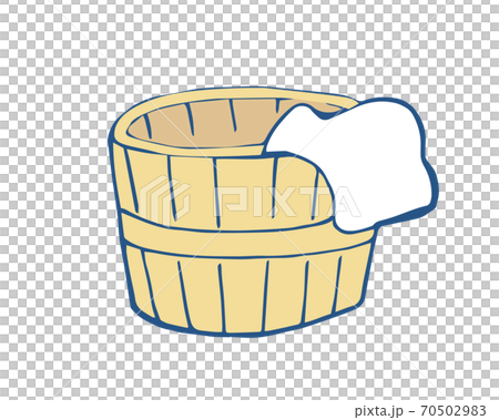 手書き風 風呂桶のイラストのイラスト素材
