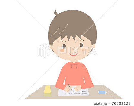 Boy doing homeworkのイラスト素材 [70503125] - PIXTA
