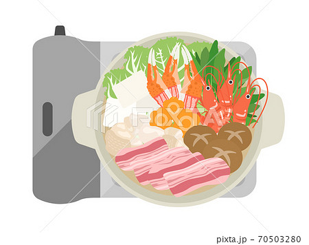 鍋料理のイラストのイラスト素材