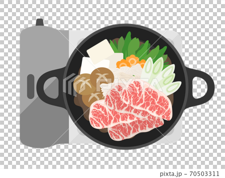 すき焼き鍋料理のイラスト 70503311