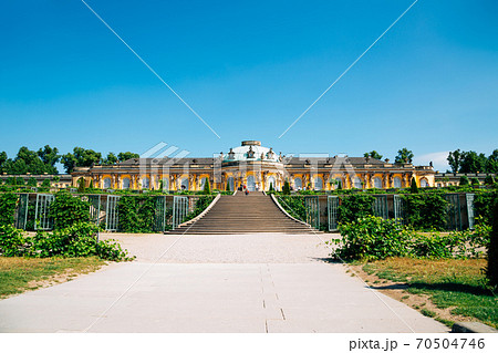 Schloss Sanssouci summer palace at Sanssouci park in Potsdam, Germany Schloss Sanssouci summer palace at Sanssouci park in Potsdam, Germany 70504746