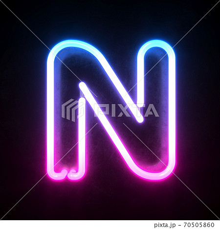 Neon 3d font, blue and pink neon light 3d...のイラスト素材