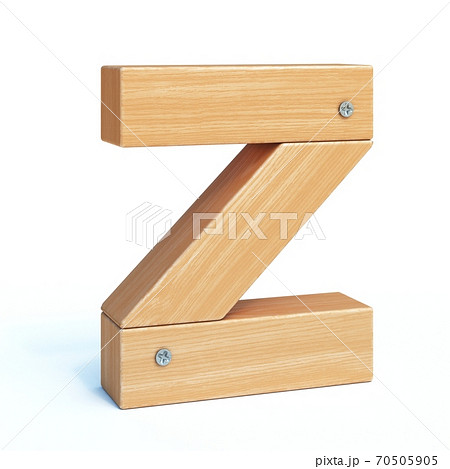 Wood font, 3d alphabet made of wooden parts, 3d rendering, letter Z Wood font, 3d alphabet made of wooden parts, 3d rendering, letter Z 70505905