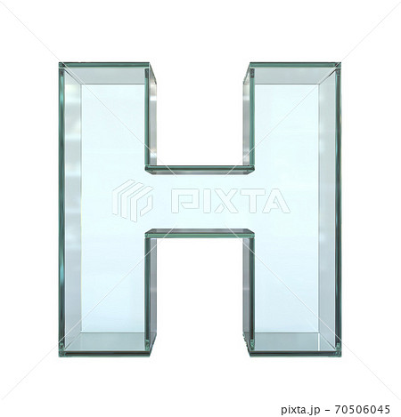 Glass font 3d rendering, letter H Glass font 3d rendering, letter H 70506045