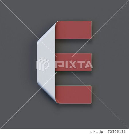 Origami paper font, folded ribbon font 3d rendering, letter E Origami paper font, folded ribbon font 3d rendering, letter E 70506151